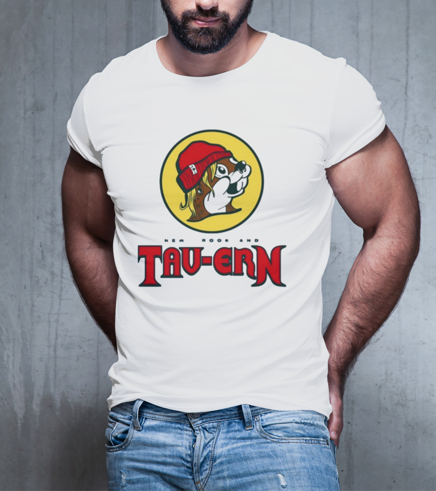 New Brookland Tavern Buc-Ees Nbt Logo With Red Hat Mascot T-Shirt