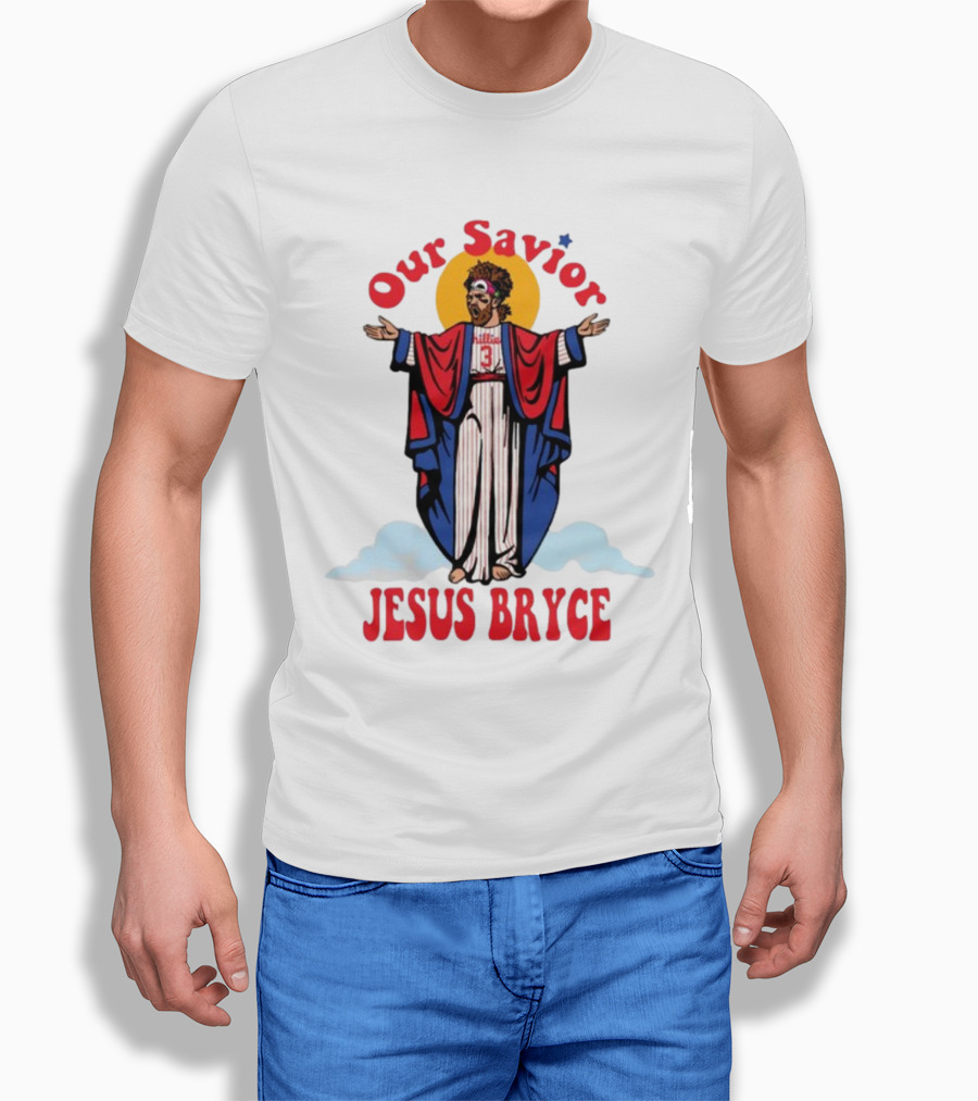 Our Savior Jesus Bryce Illustrated In Baseball Robes T-Shirt