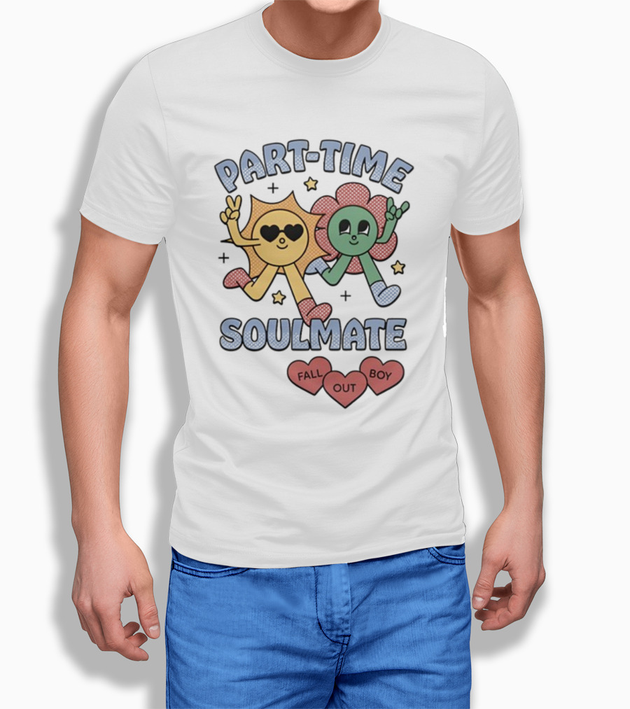 Part-Time Soulmate Fall Out Boy Hearts And Happy Flowers T-Shirt