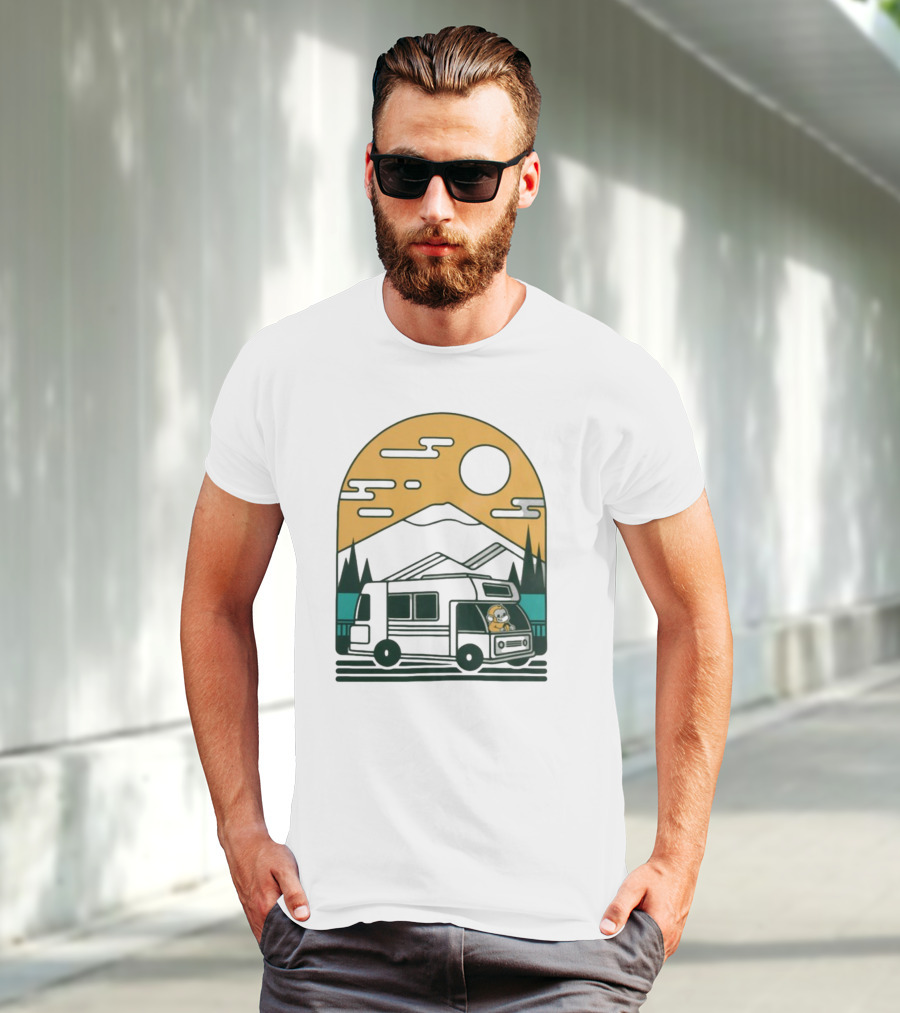 Cdawgva Road Trippin Camper Adventure Under A Mountain Sunrise T-Shirt