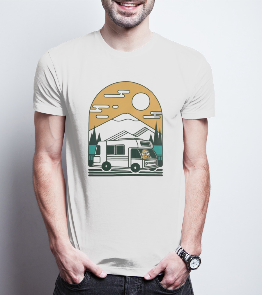 Cdawgva Road Trippin Camper Adventure Under A Mountain Sunrise T-Shirt