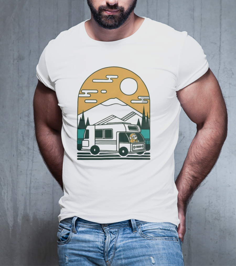 Cdawgva Road Trippin Camper Adventure Under A Mountain Sunrise T-Shirt