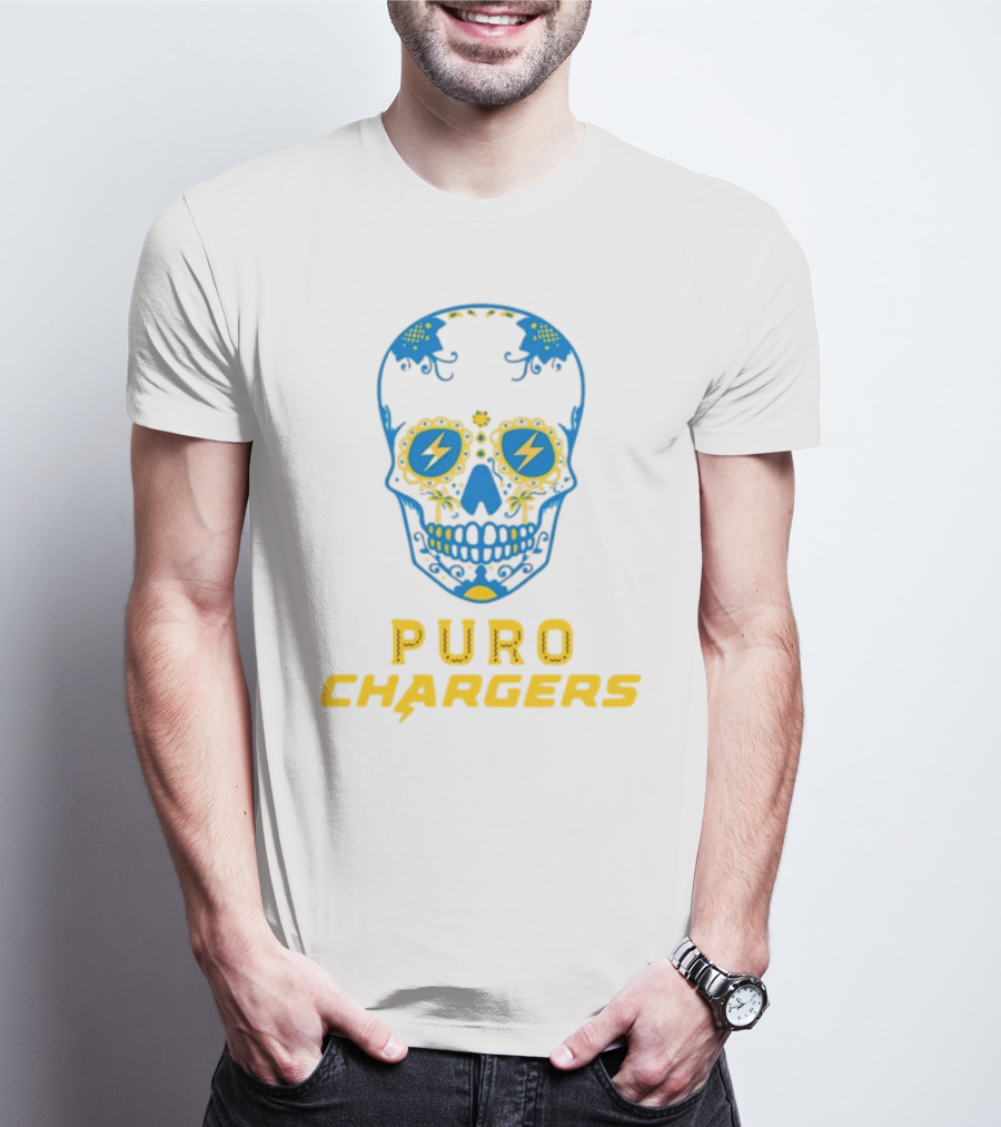 Puro Chargers Skull Lightning Bolt T-Shirt