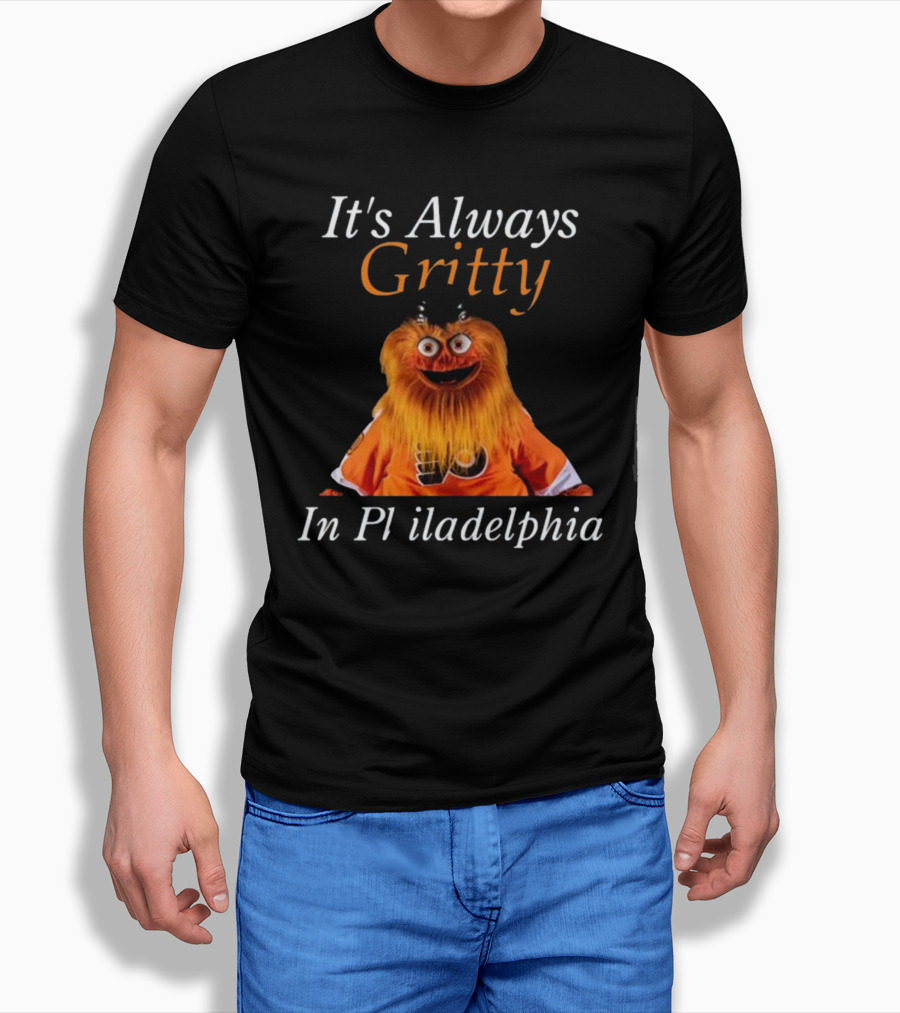 It's Always Gritty In Philadelphia Hockey Mascot Flyers Orange T-Shirt