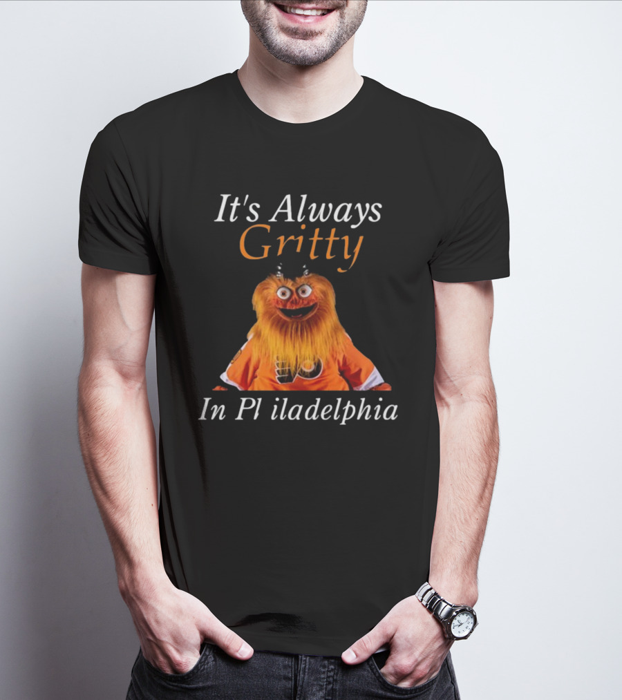 It's Always Gritty In Philadelphia Hockey Mascot Flyers Orange T-Shirt