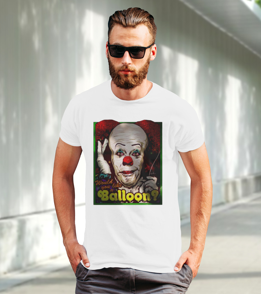 Would You Like A Balloon Clown Face Art By Nordacious T-Shirt