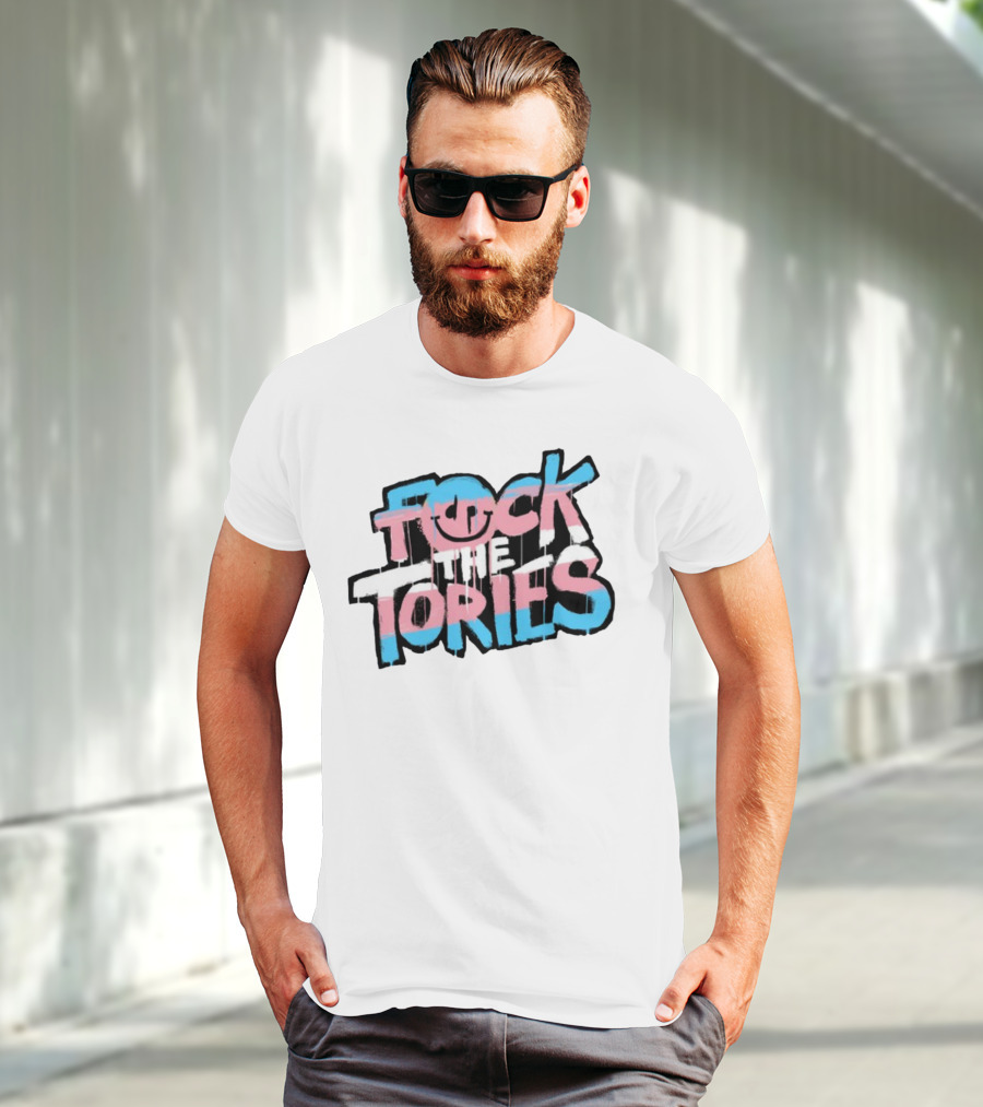 Fock The Tories Trans Flag T-Shirt