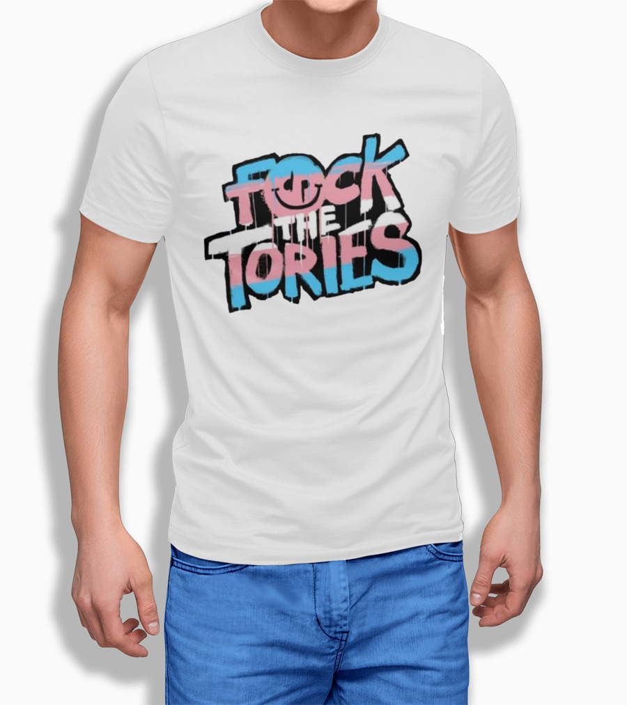Fock The Tories Trans Flag T-Shirt