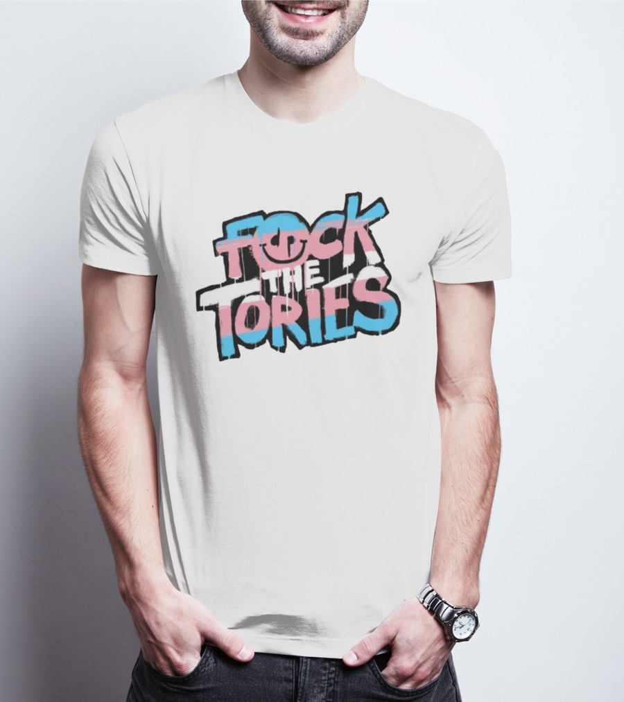 Fock The Tories Trans Flag T-Shirt