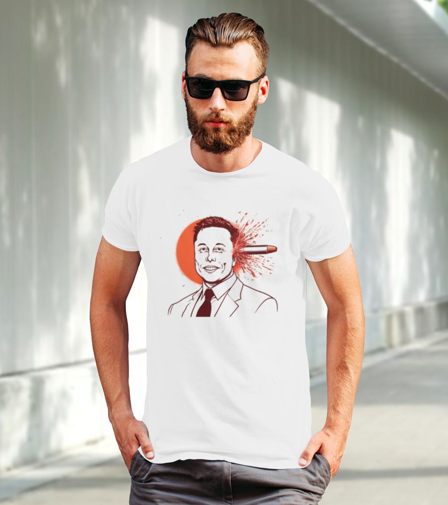 Gayest Tone Bullet Through The Head Elon Musk T-Shirt