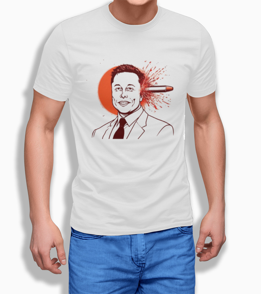 Gayest Tone Bullet Through The Head Elon Musk T-Shirt