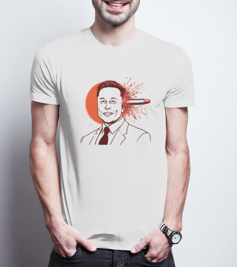 Gayest Tone Bullet Through The Head Elon Musk T-Shirt