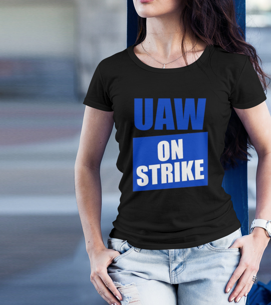 UAW On Strike Bold Blue Protest T-Shirt