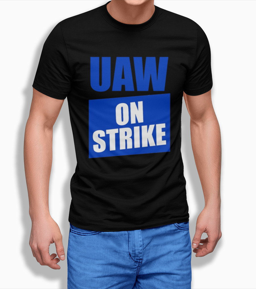 UAW On Strike Bold Blue Protest T-Shirt