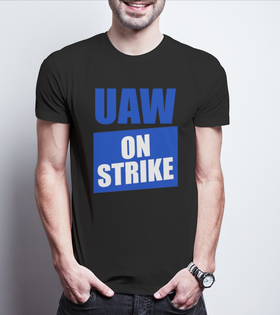 UAW On Strike Bold Blue Protest T-Shirt