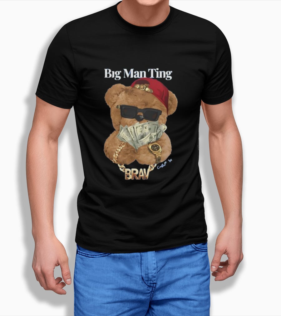 Big Man Ting Castillo Bear With BRAV Chain And Cash T-Shirt