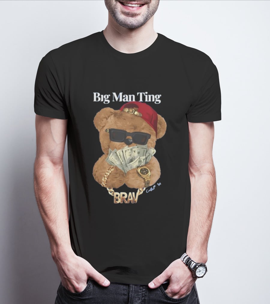 Big Man Ting Castillo Bear With BRAV Chain And Cash T-Shirt