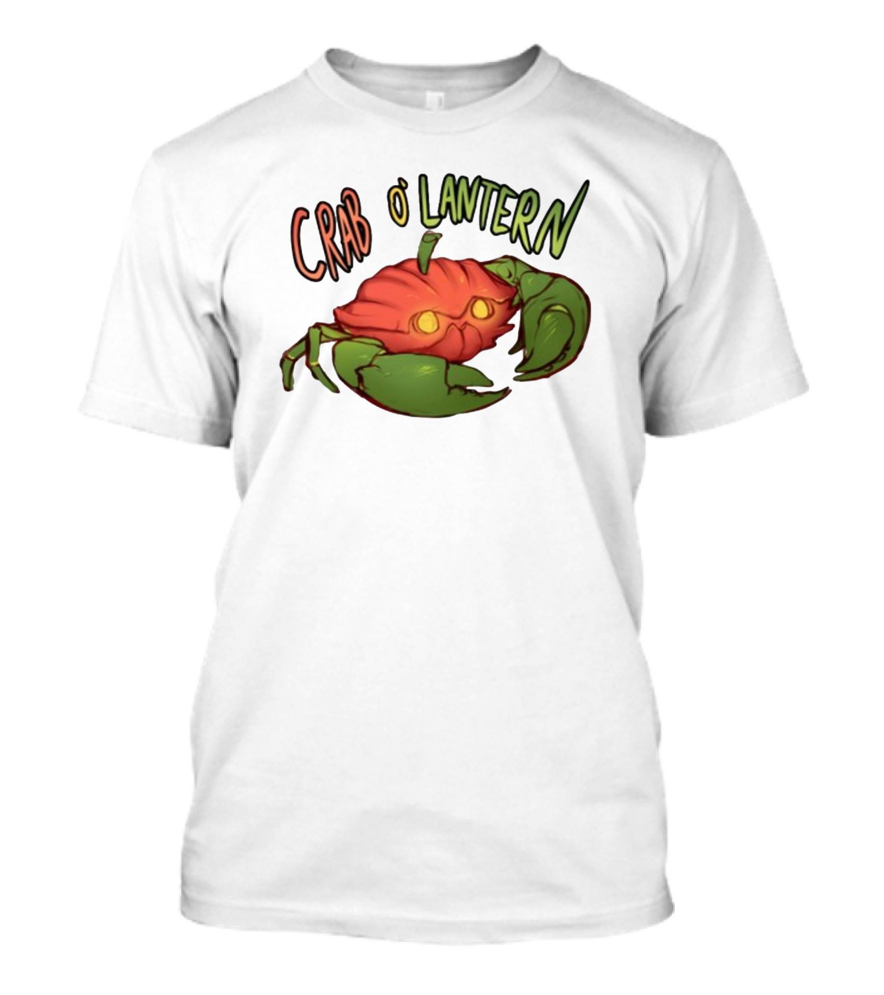 Crab O' Lantern Pumpkin Crab Creature With Glowing Eyes T-Shirt