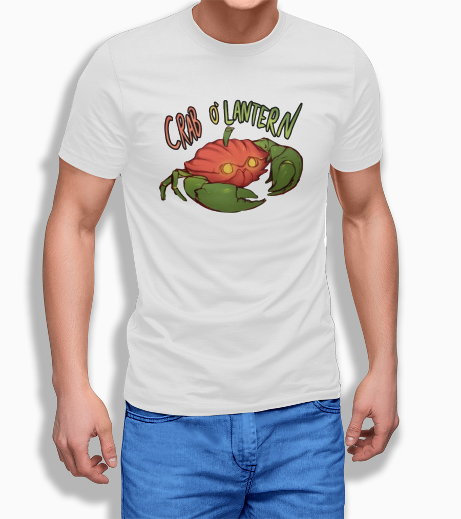 Crab O' Lantern Pumpkin Crab Creature With Glowing Eyes T-Shirt