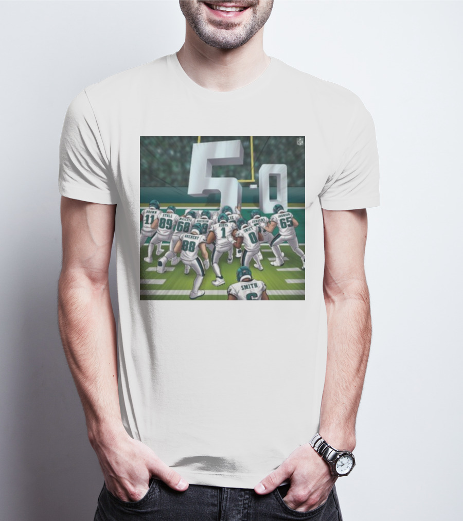 Jalen Hurts Brotherly Shove 5-0 Eagles Victory T-Shirt