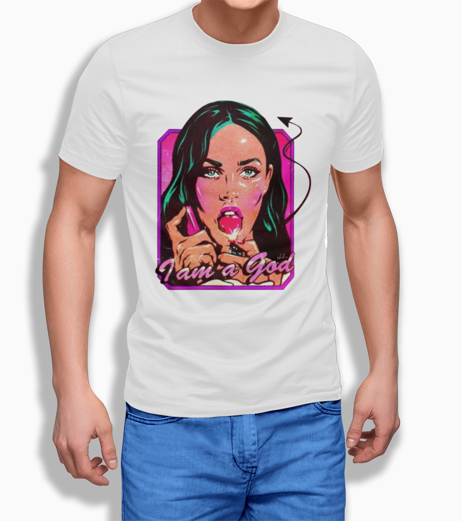 Megan Fox I Am A God Comic Style Pop T-Shirt