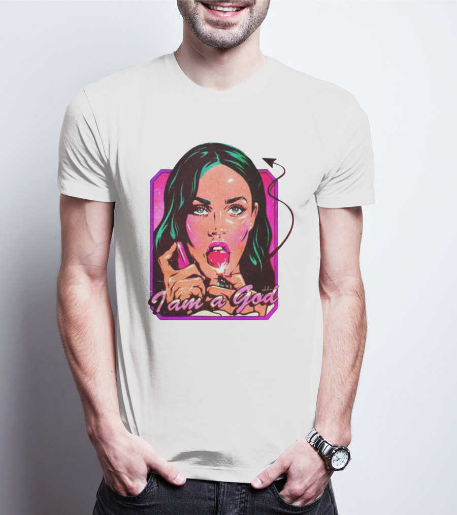 Megan Fox I Am A God Comic Style Pop T-Shirt