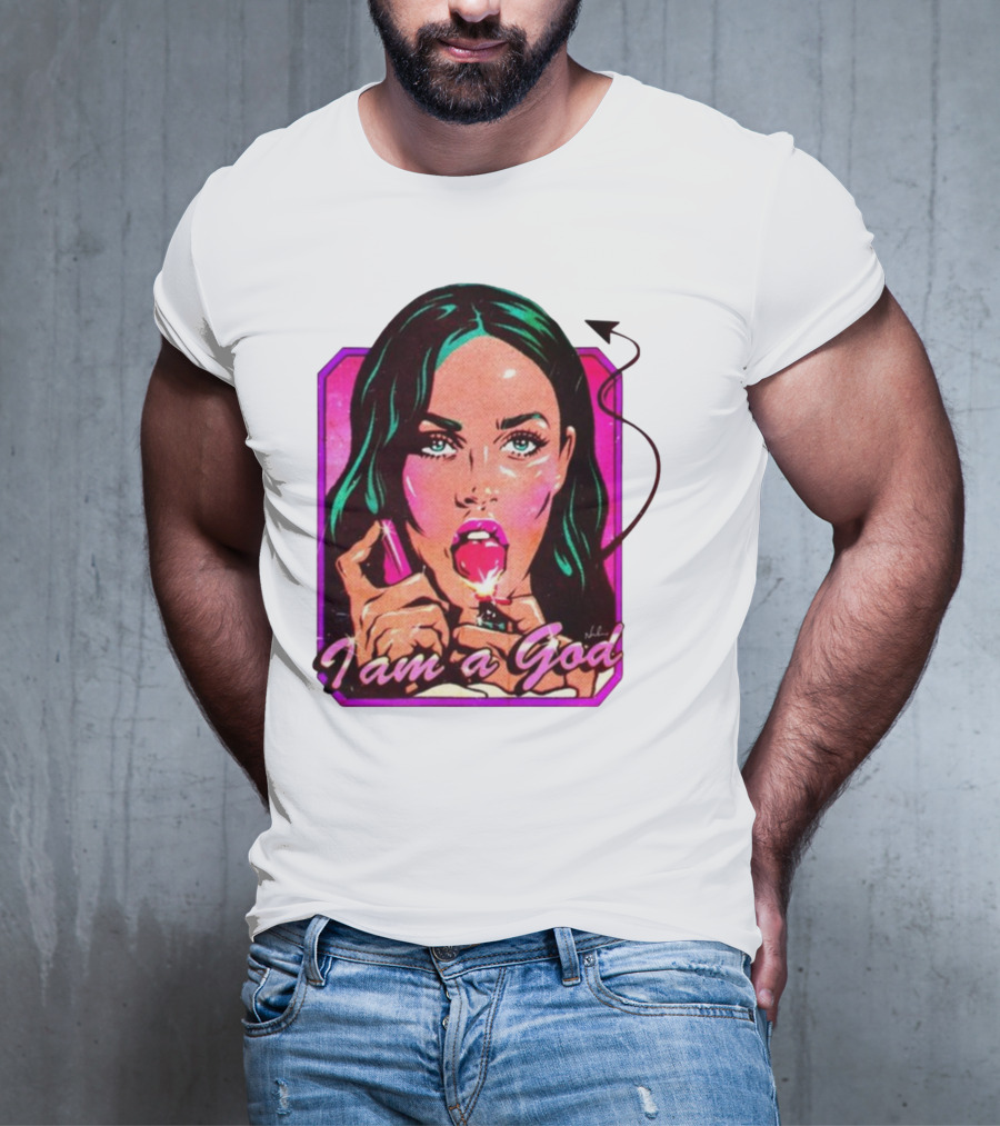 Megan Fox I Am A God Comic Style Pop T-Shirt