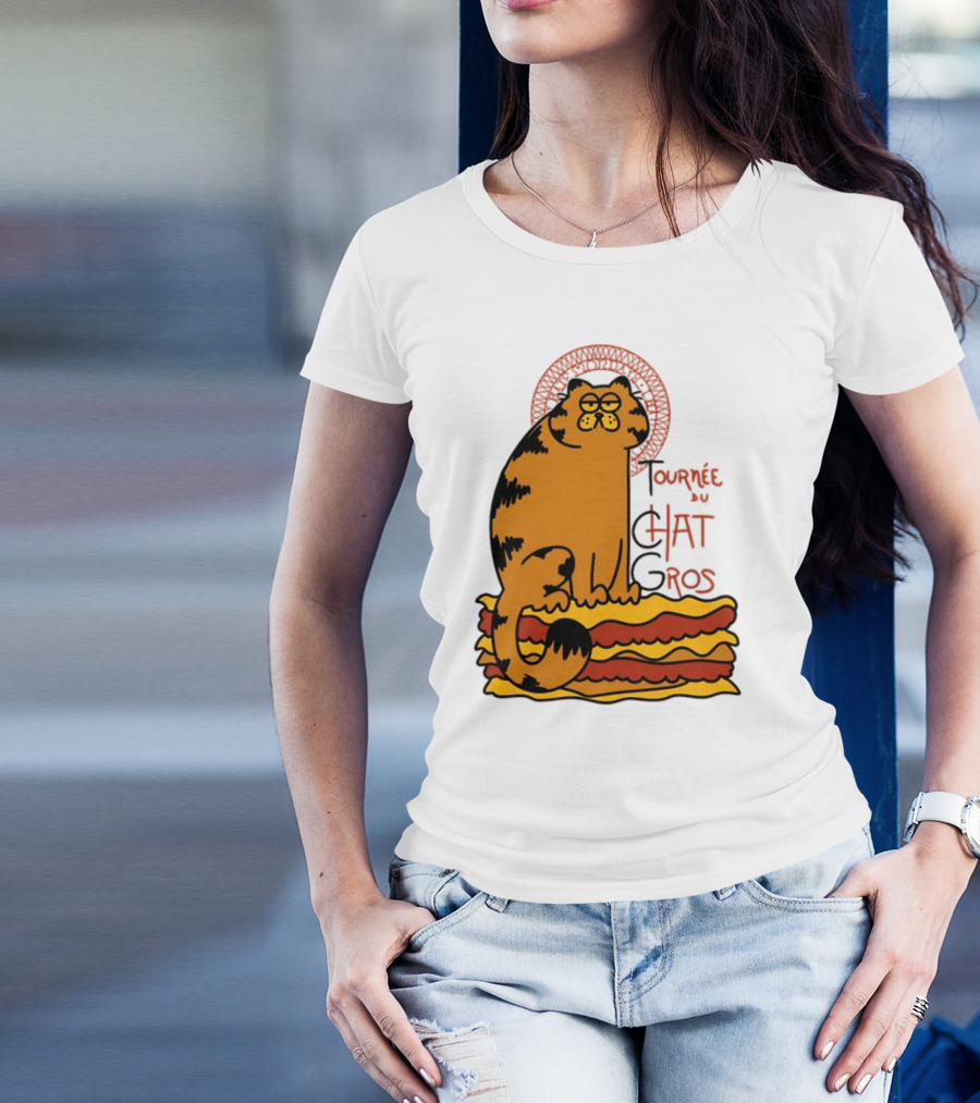 Tournée Du Chat Gros Garfield Art Nouveau T-Shirt