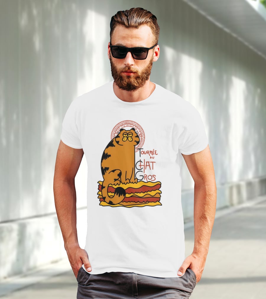 Tournée Du Chat Gros Garfield Art Nouveau T-Shirt