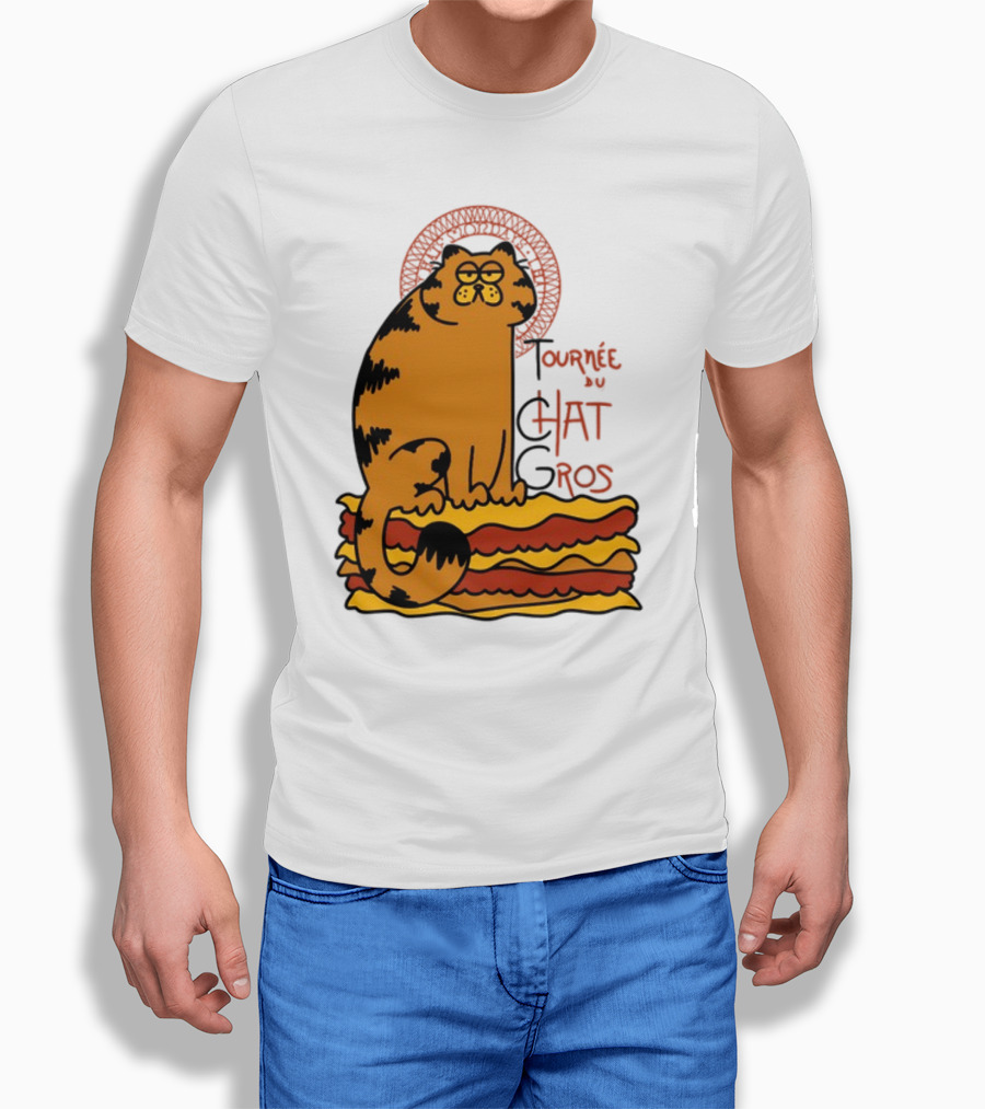 Tournée Du Chat Gros Garfield Art Nouveau T-Shirt