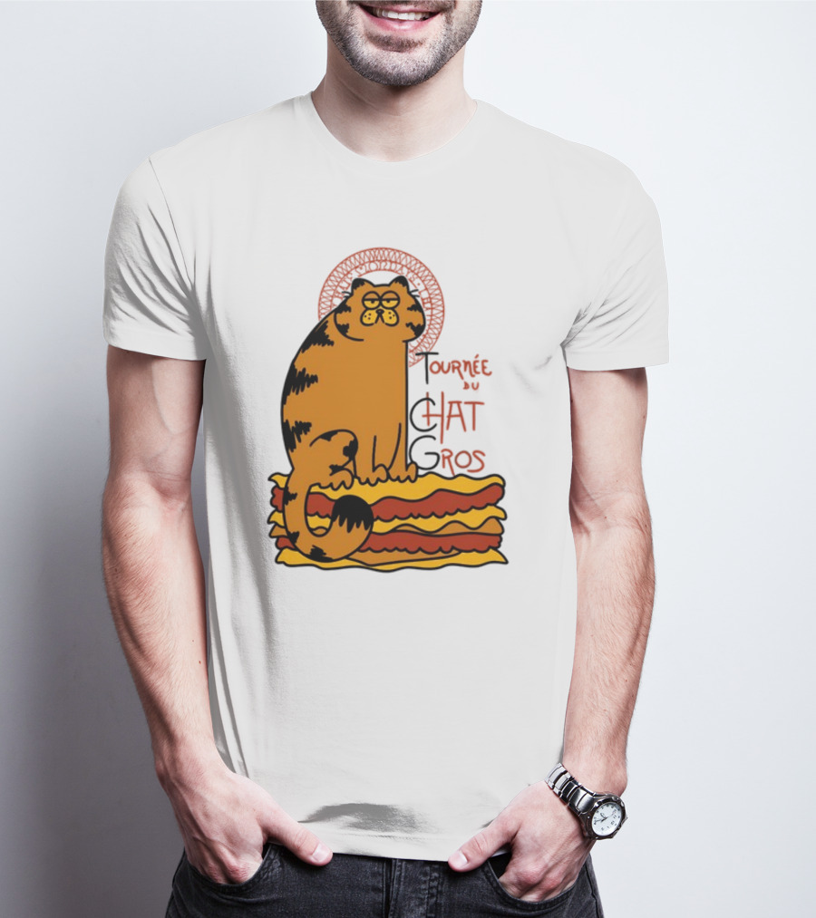 Tournée Du Chat Gros Garfield Art Nouveau T-Shirt