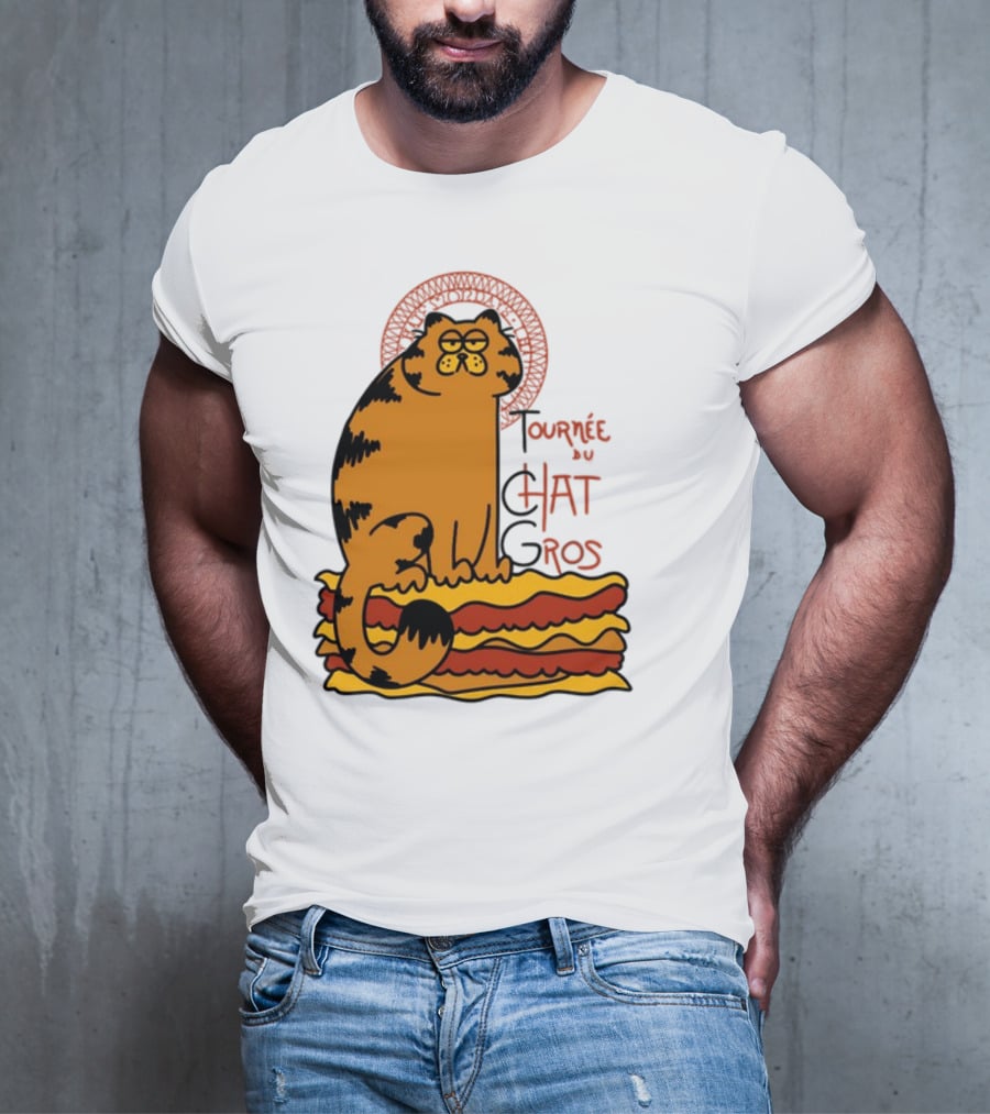 Tournée Du Chat Gros Garfield Art Nouveau T-Shirt