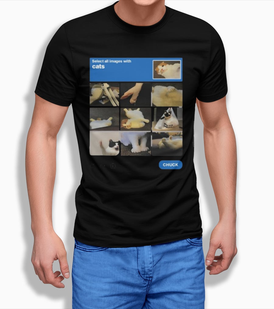 Soleilbyul I Am Not Robot Select All Images With Cats Chuck T-Shirt