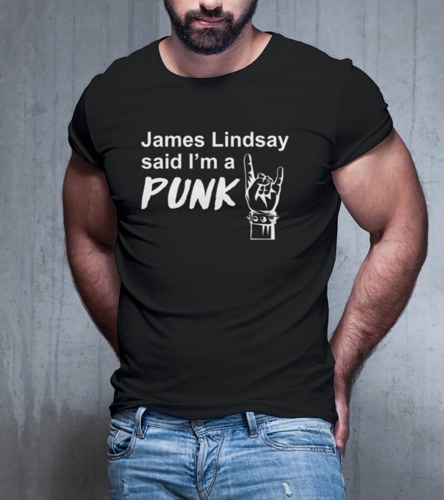 James Lindsay Said I'm A Punk Rock Hand Gesture Spiked Wristband T-Shirt