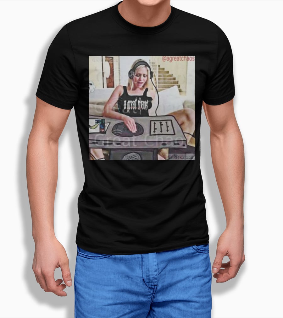 A Great Chaos DJ Mixing Beats At Home Console T-Shirt