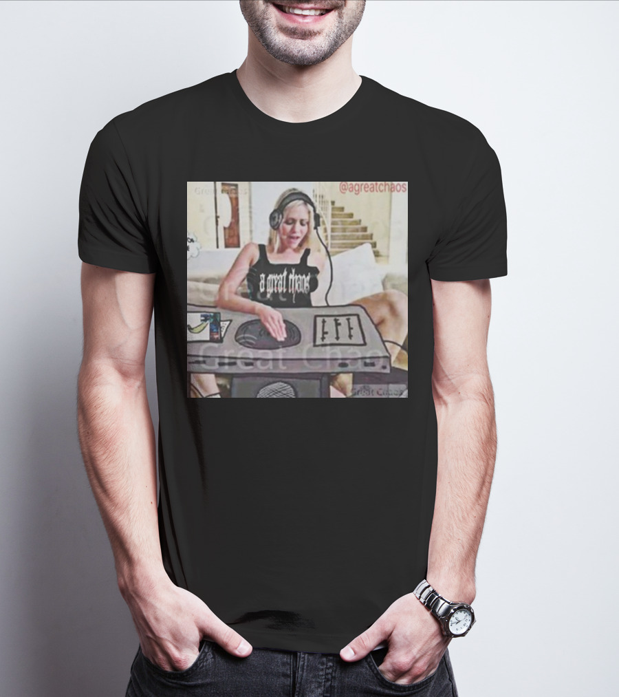 A Great Chaos DJ Mixing Beats At Home Console T-Shirt