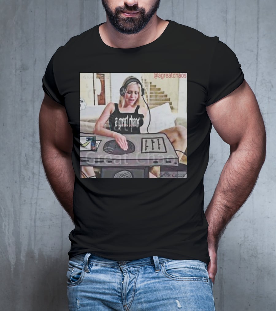 A Great Chaos DJ Mixing Beats At Home Console T-Shirt