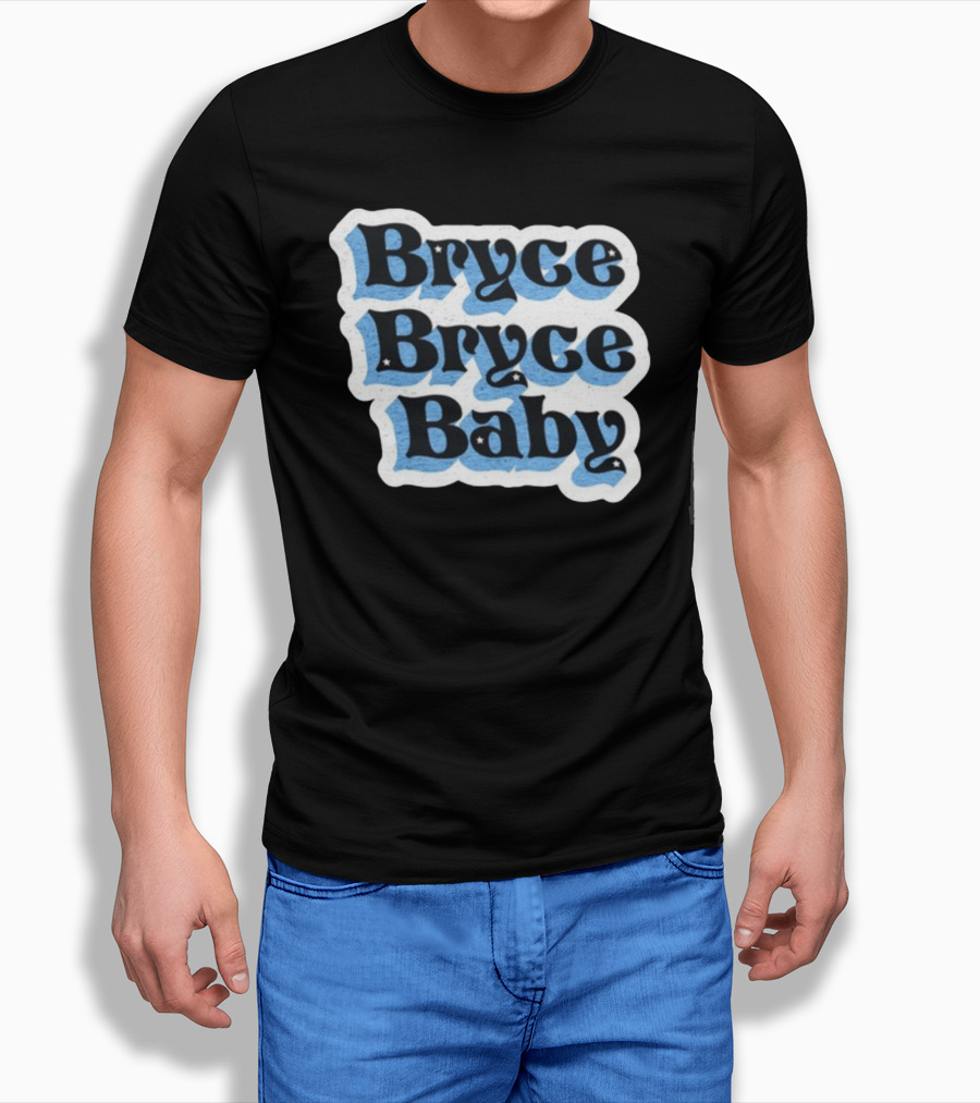 Bryce Bryce Baby Retro Funky Stars Typographic T-Shirt