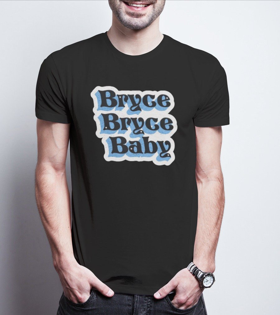 Bryce Bryce Baby Retro Funky Stars Typographic T-Shirt
