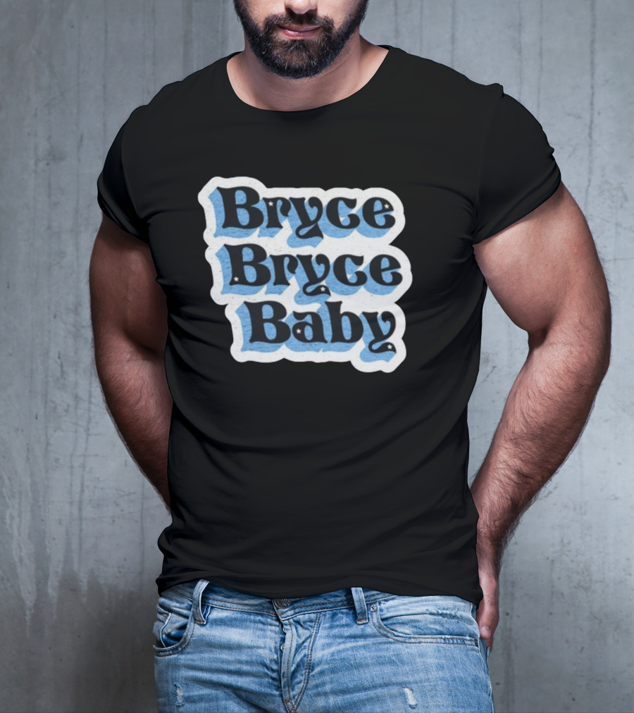 Bryce Bryce Baby Retro Funky Stars Typographic T-Shirt