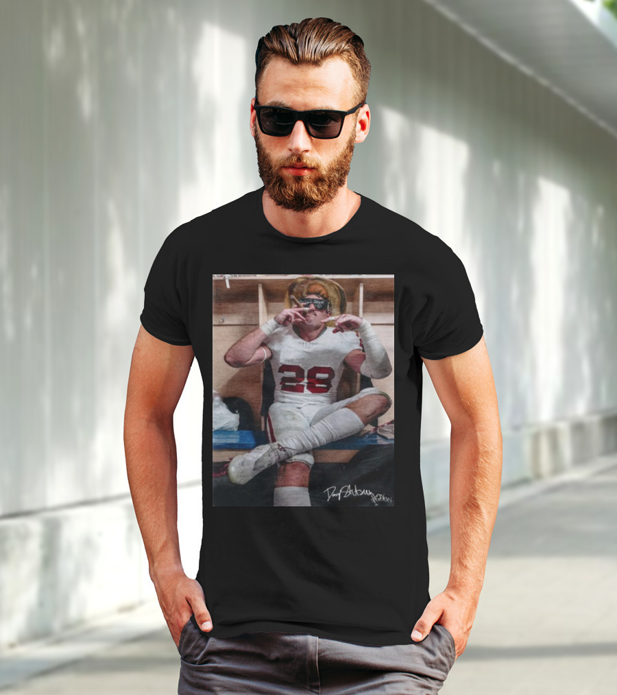 DannyStutsman Oklahoma Only Fears God Texas Fears Oklahoma Signed Football Locker Room Smoke T-Shirt