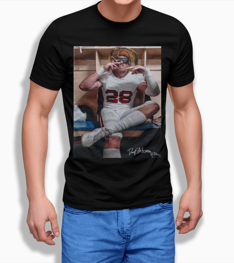DannyStutsman Oklahoma Only Fears God Texas Fears Oklahoma Signed Football Locker Room Smoke T-Shirt
