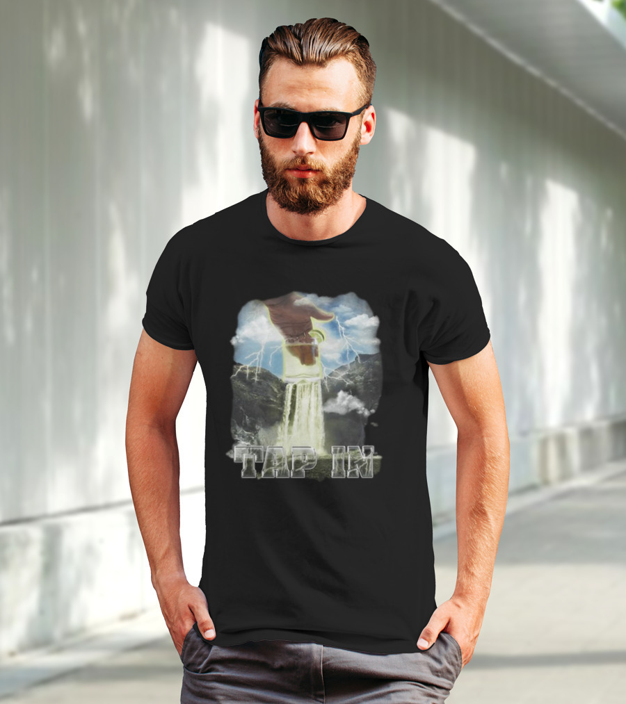 Heatdaddy Tap In Waterfall Mug Lightning Sky T-Shirt