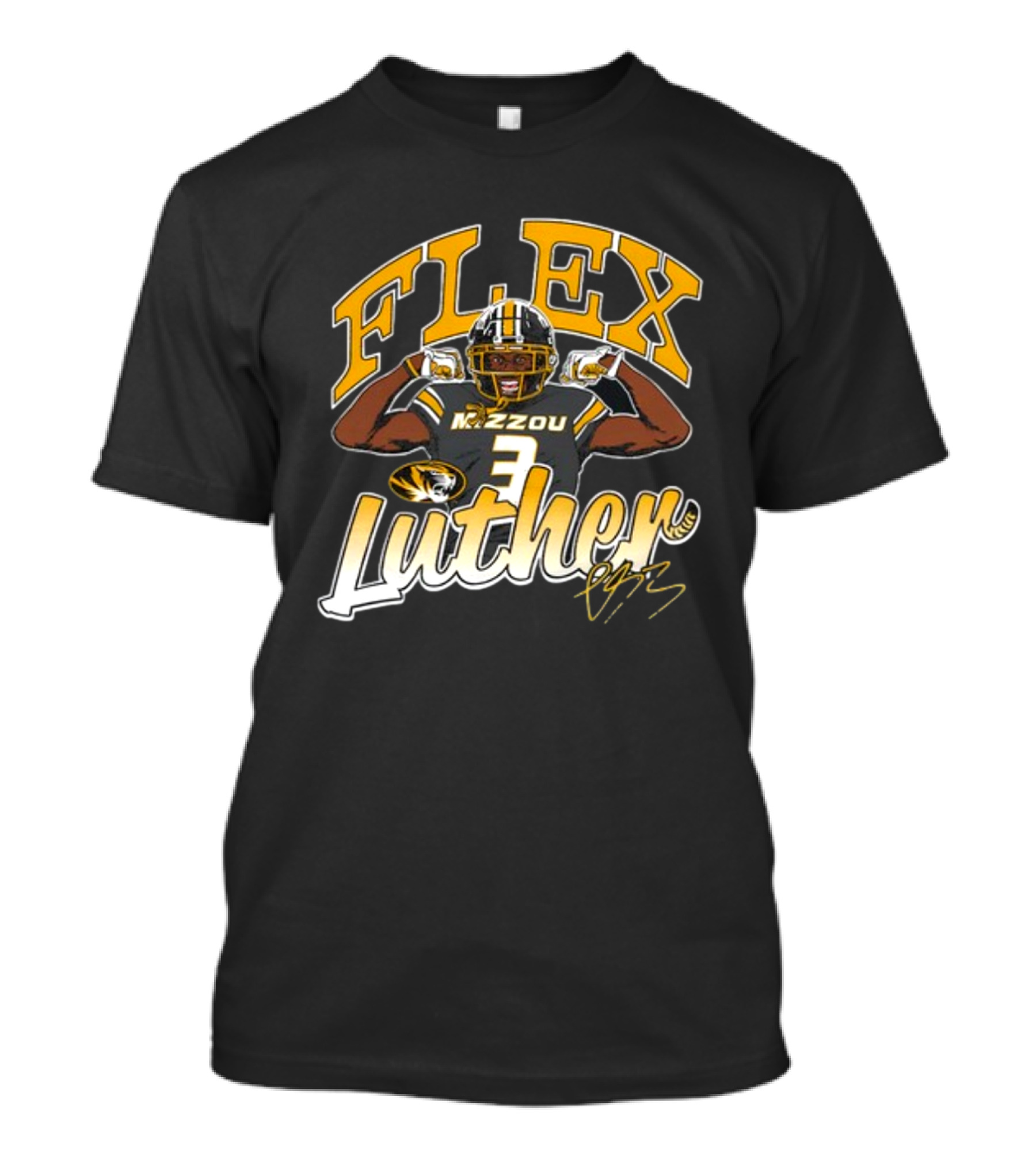 FLEX Mizzou Luther Burden Football Tiger 3 Signature T-Shirt