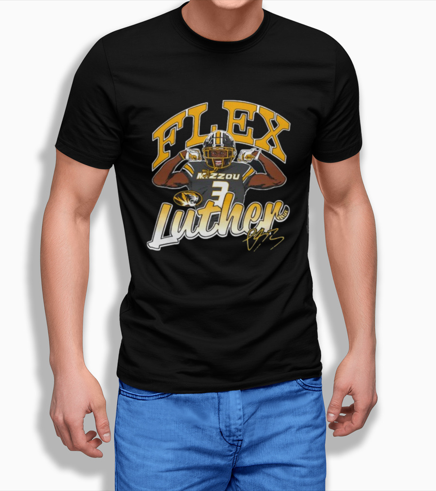 FLEX Mizzou Luther Burden Football Tiger 3 Signature T-Shirt
