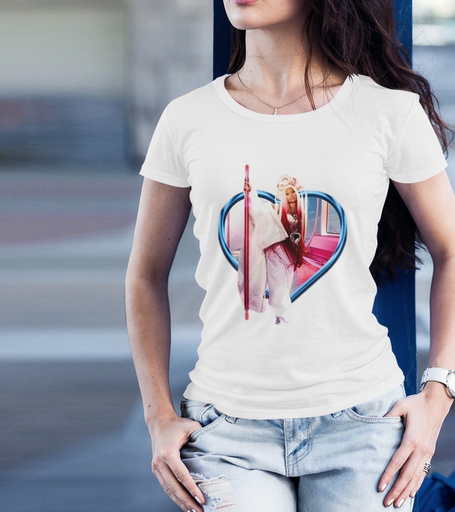 Nicki Minaj Heart Frame Pink Subway T-Shirt