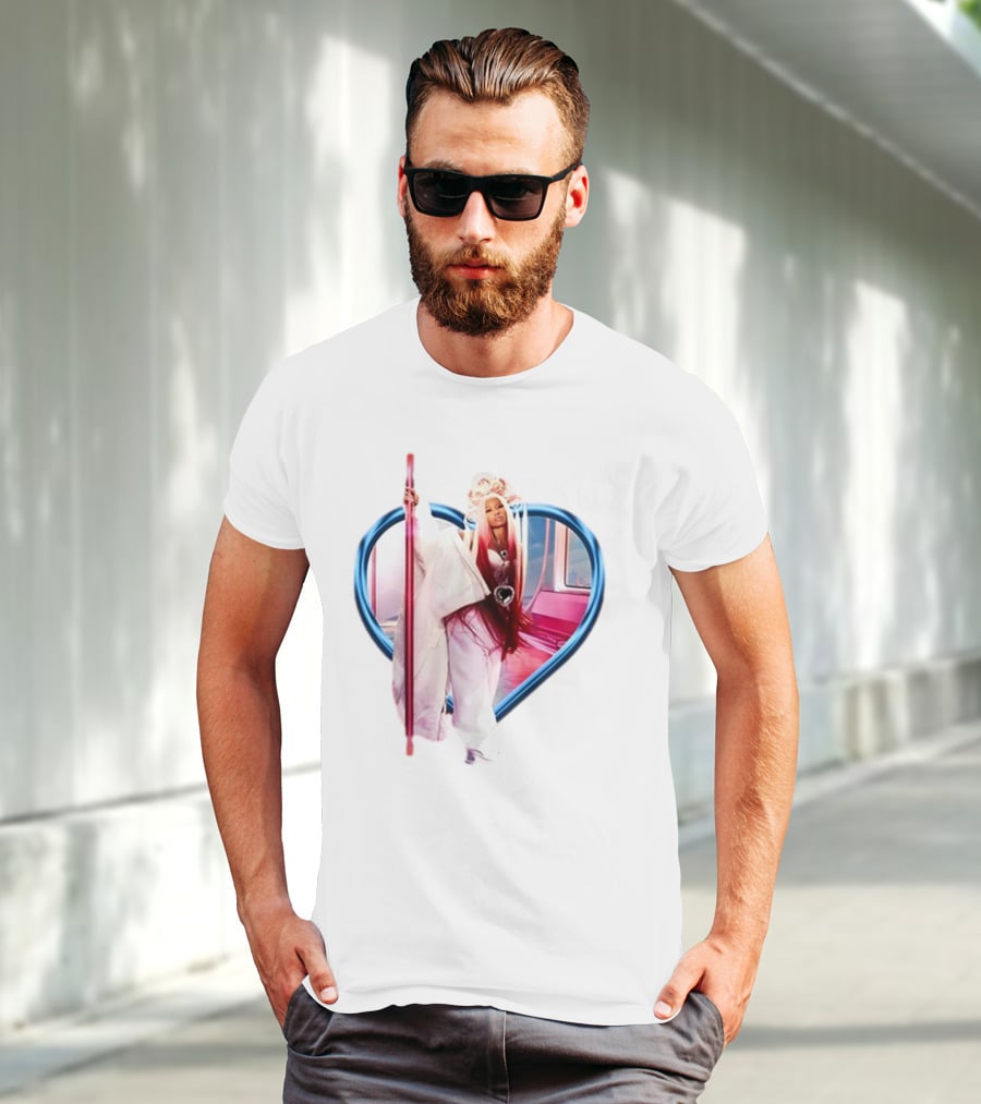Nicki Minaj Heart Frame Pink Subway T-Shirt
