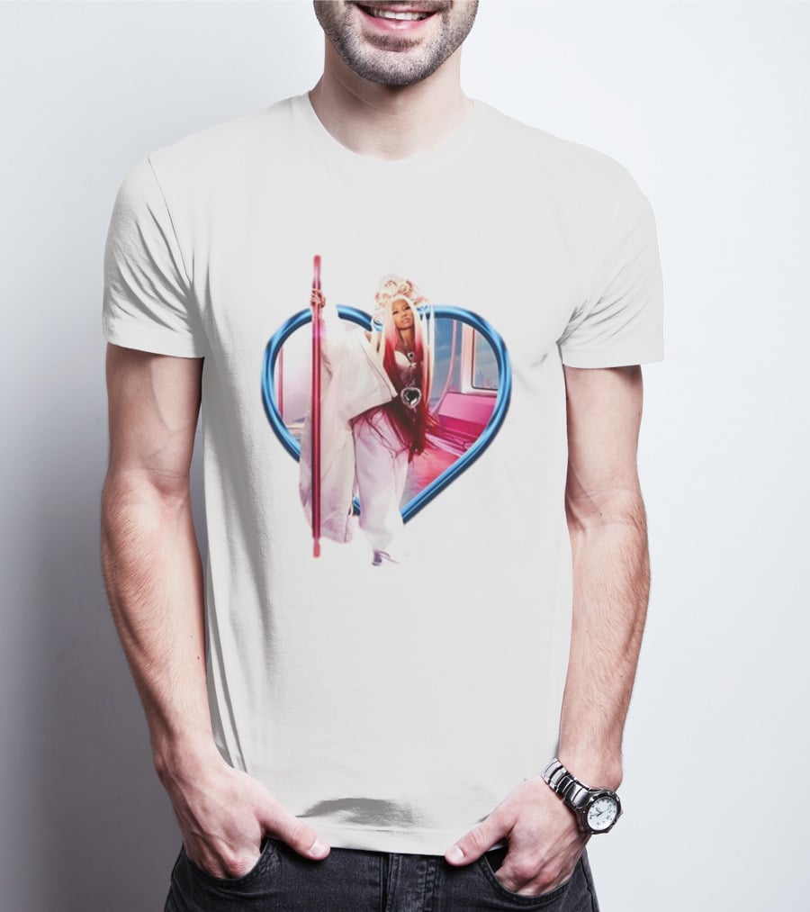 Nicki Minaj Heart Frame Pink Subway T-Shirt