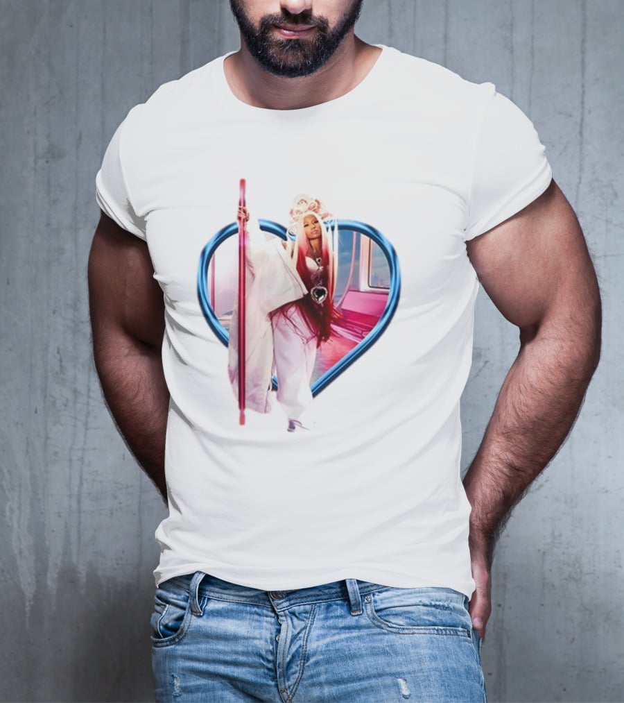Nicki Minaj Heart Frame Pink Subway T-Shirt