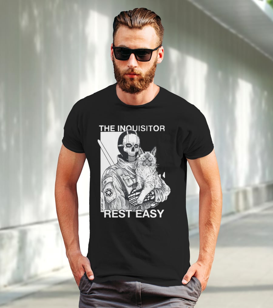 The Inquisitor Rest Easy Star Wars Inspired Artwork With Cat T-Shirt
